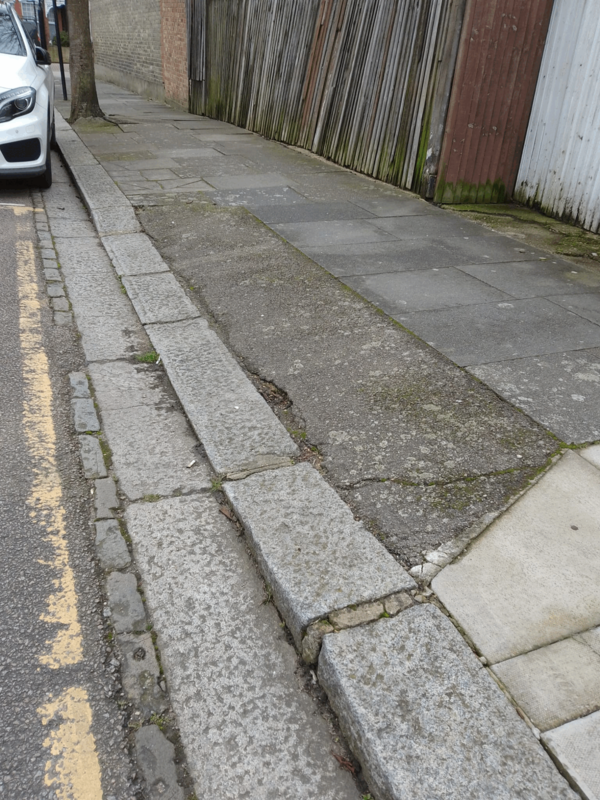 The eixting dropped kerb